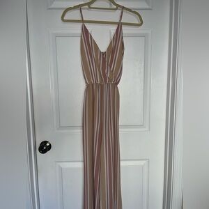 J For Justify Pink & Cream Jumpsuit